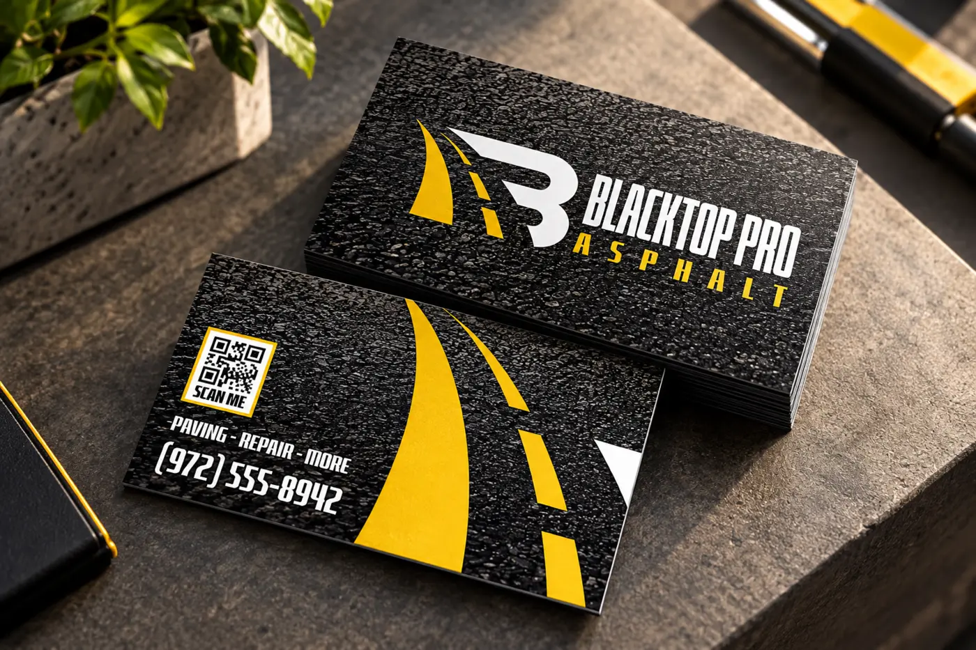 Blacktop Pro Asphalt business card design