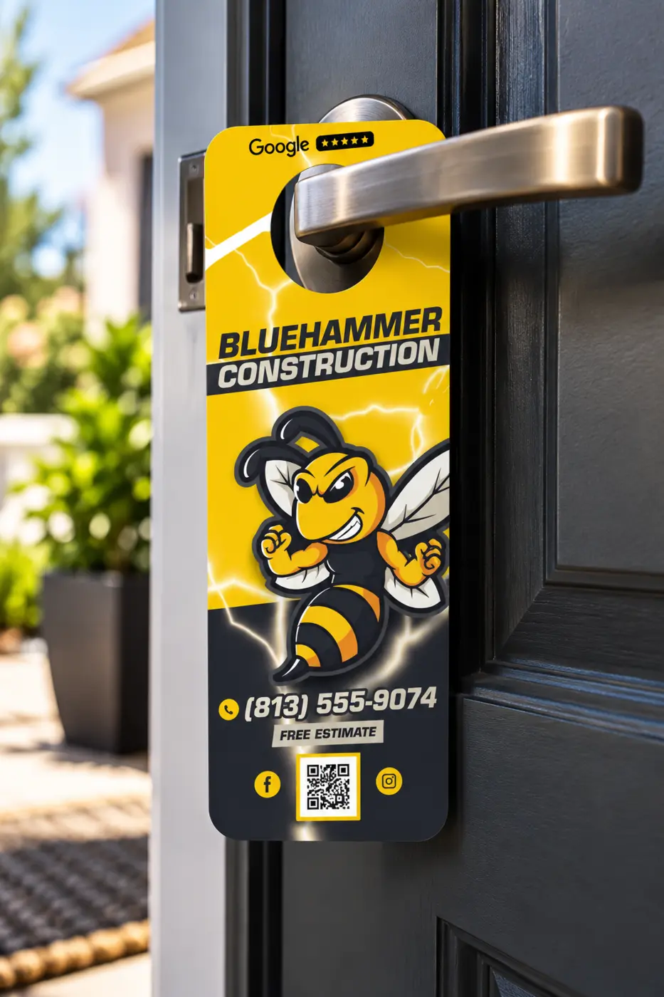 BlueHammer Construction door hanger design