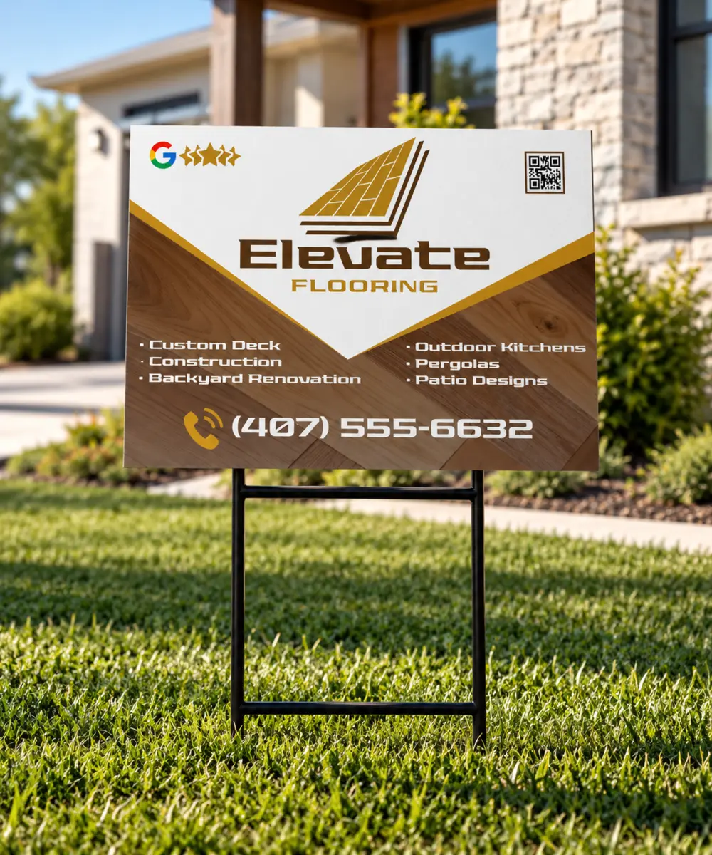 Elevate Flooring yard sign design