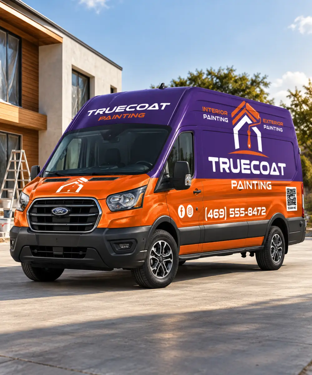 TrueCoat painting contractor orange work van wrap
