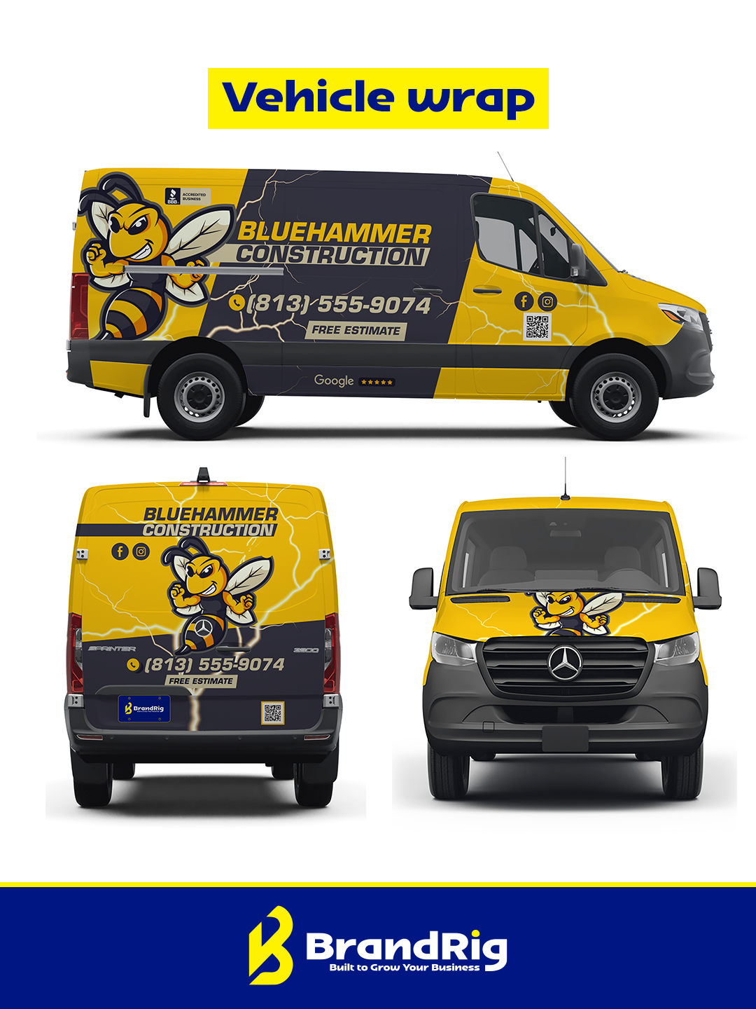 BlueHammer Construction vehicle wrap